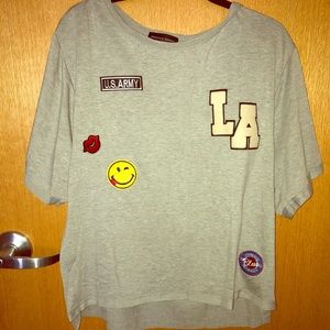 Patched T-shirt